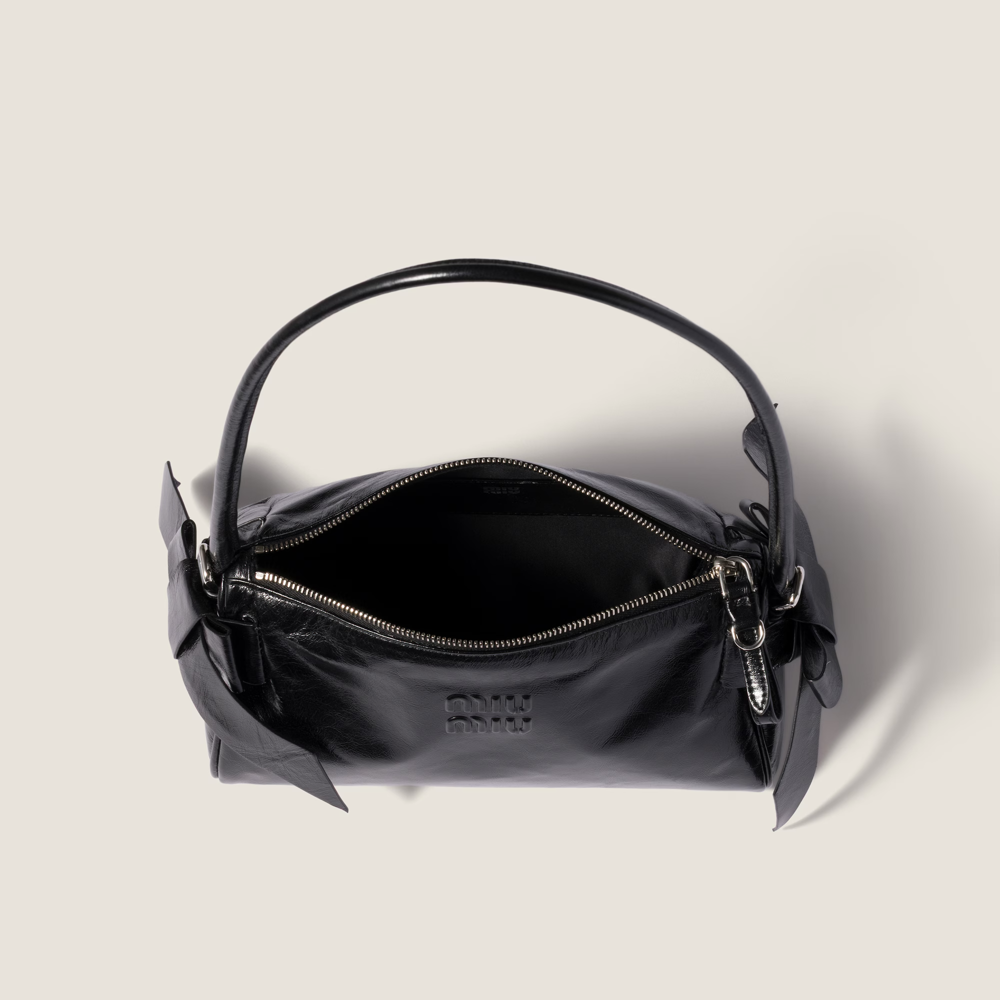  Túi Nữ Miu Miu Shiny Leather Pouch 'Black' 
