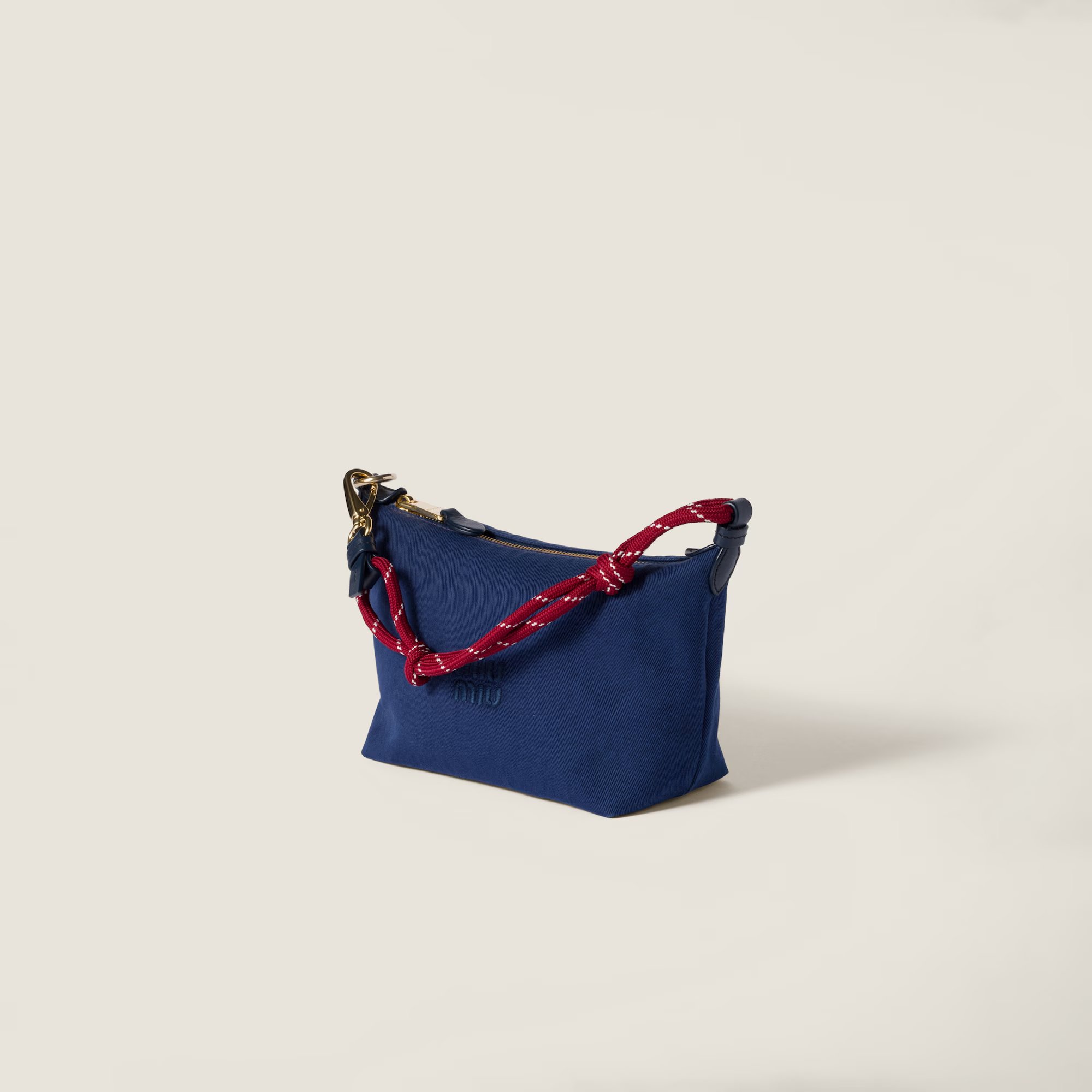  Túi Nữ Miu Miu Spirit Gabardine Pouch 'Indigo' 