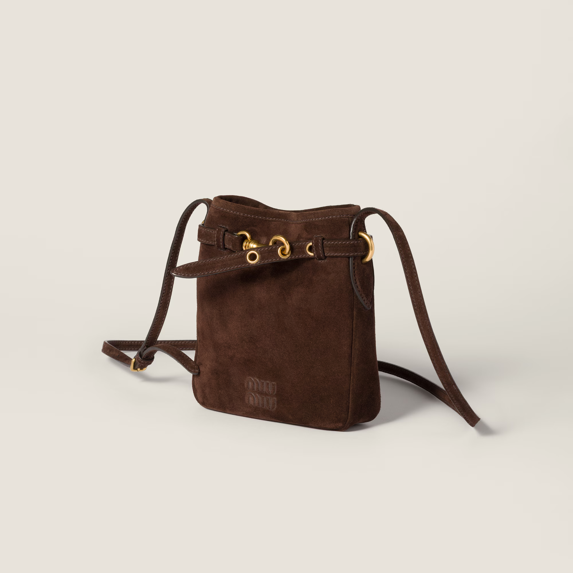  Túi Nữ Miu Miu Suede Pouch 'Dark Brown' 