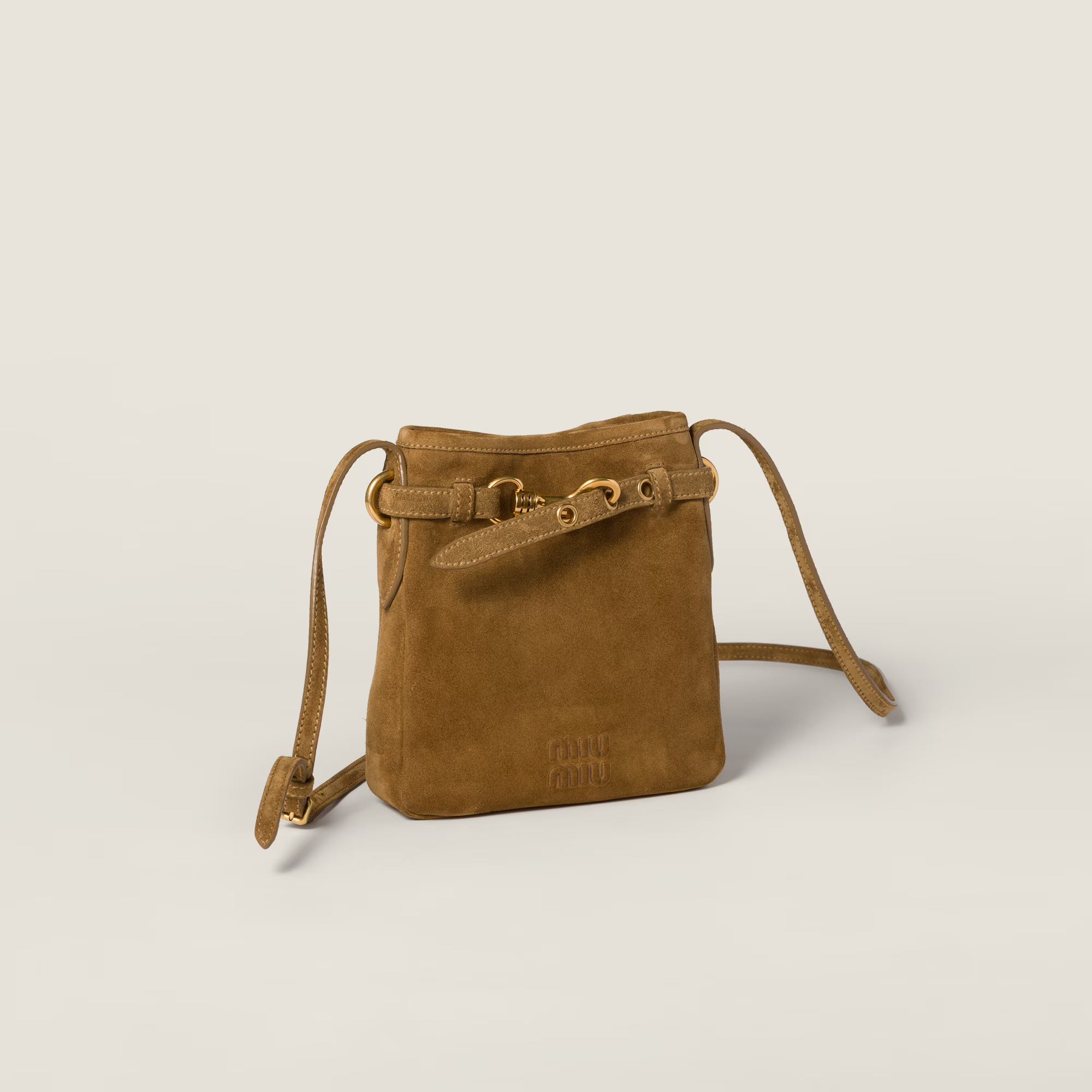  Túi Nữ Miu Miu Suede Pouch 'Olive Green' 
