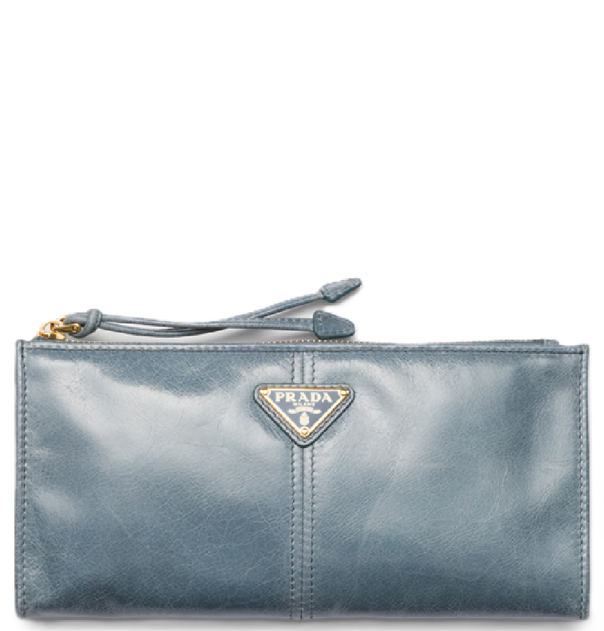  Túi Nữ Prada Leather Pouch 'Aviator Blue' 