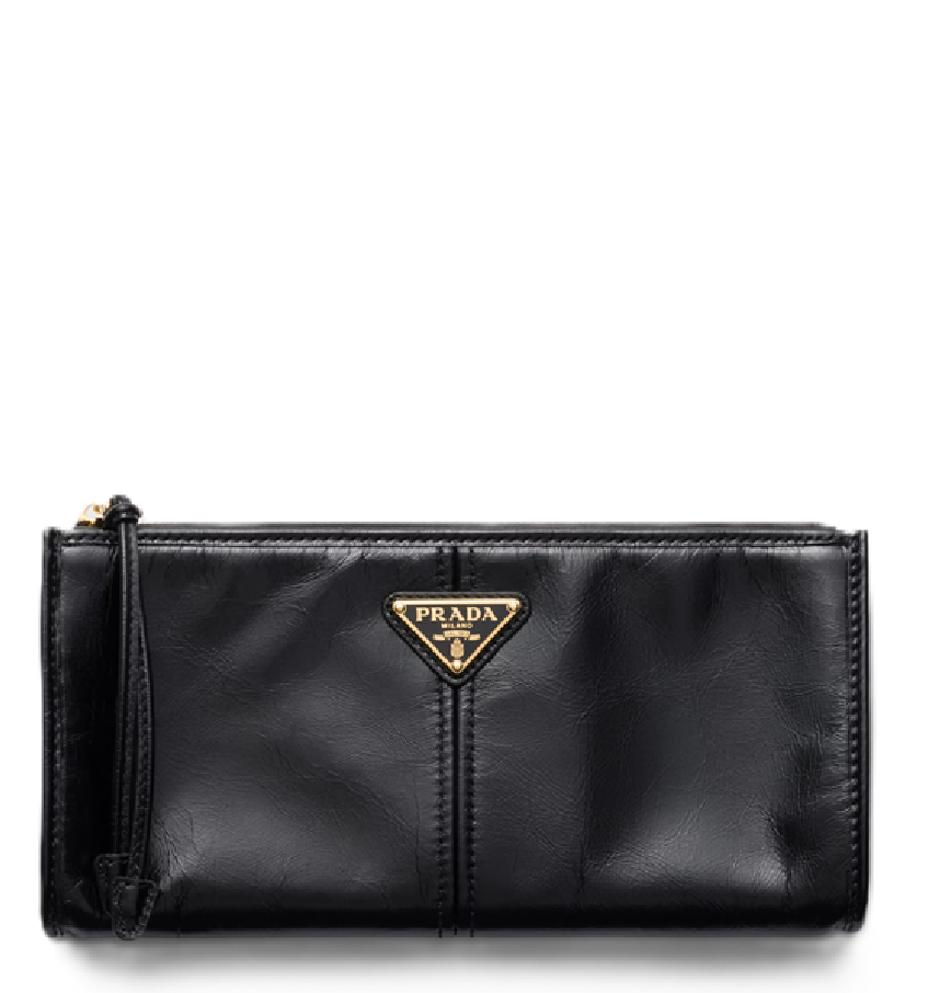  Túi Nữ Prada Leather Pouch 'Black' 