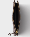  Túi Nữ Prada Leather Pouch 'Dark Brown' 