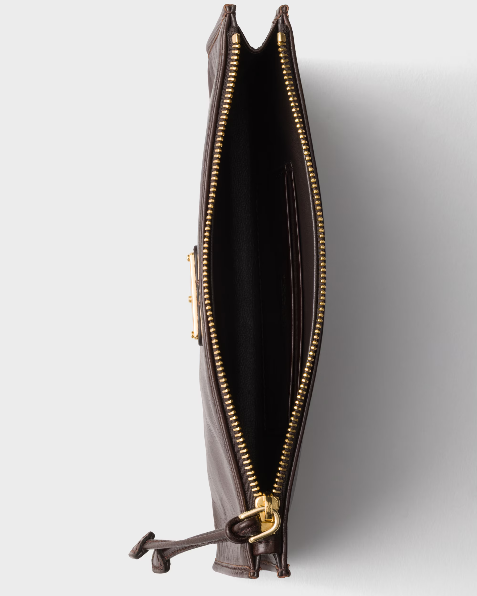  Túi Nữ Prada Leather Pouch 'Dark Brown' 