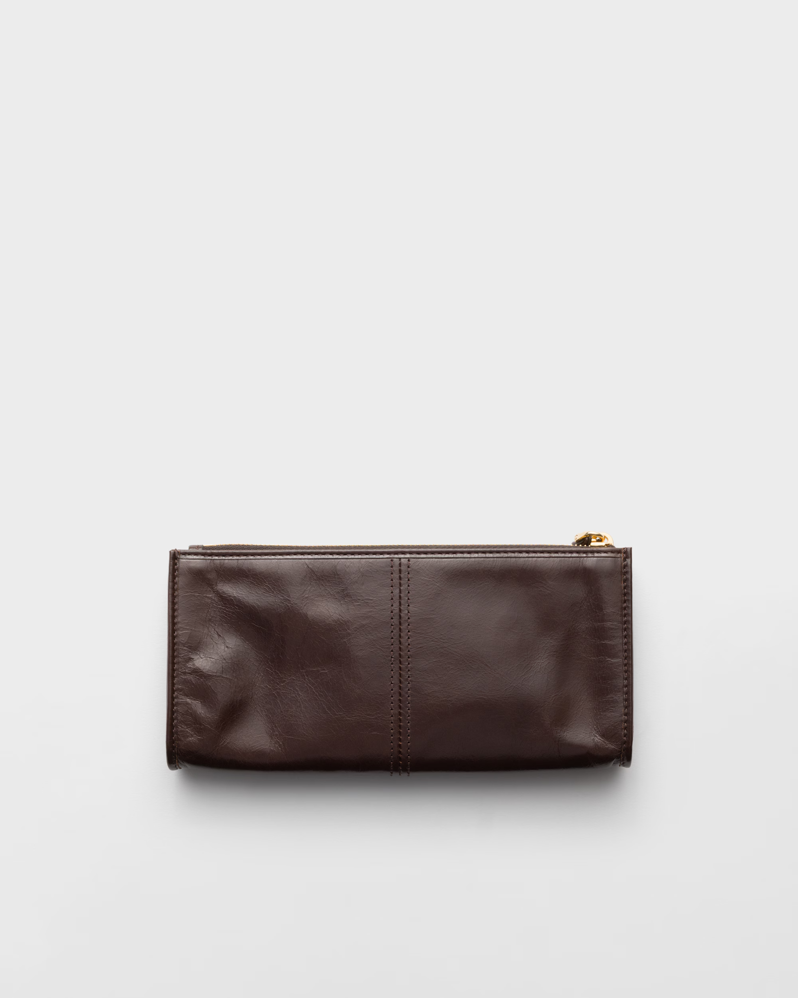  Túi Nữ Prada Leather Pouch 'Dark Brown' 