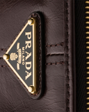  Túi Nữ Prada Leather Pouch 'Dark Brown' 
