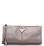  Túi Nữ Prada Leather Pouch 'Dark Grey' 