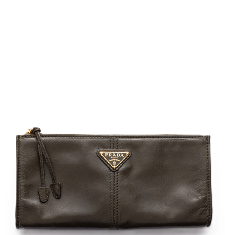  Túi Nữ Prada Leather Pouch 'Forest' 