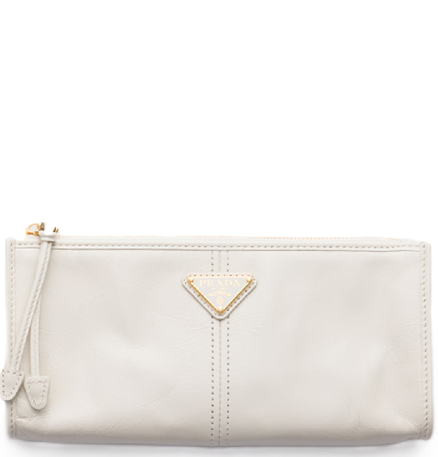  Túi Nữ Prada Leather Pouch 'Red' 
