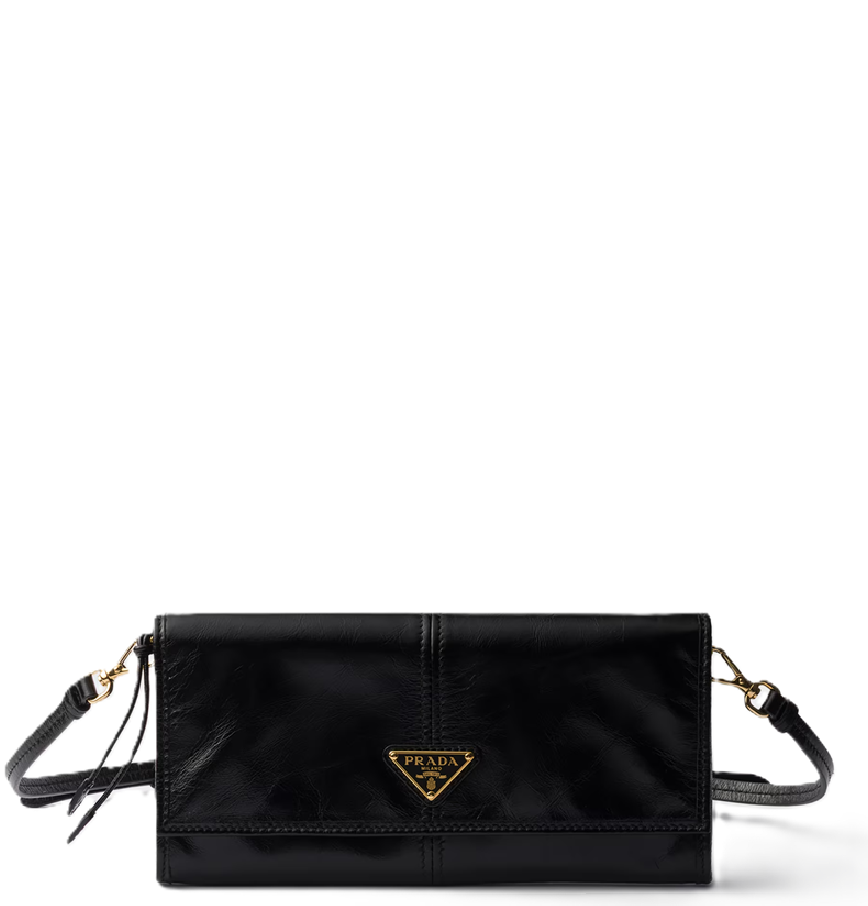  Túi Nữ Prada Wallet With Shoulder Strap 'Black' 