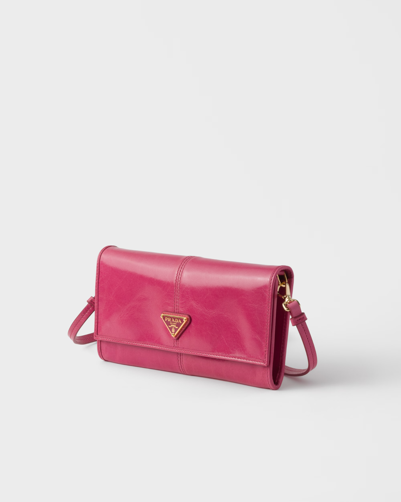  Túi Nữ Prada Wallet With Shoulder Strap 'Peony Pink' 