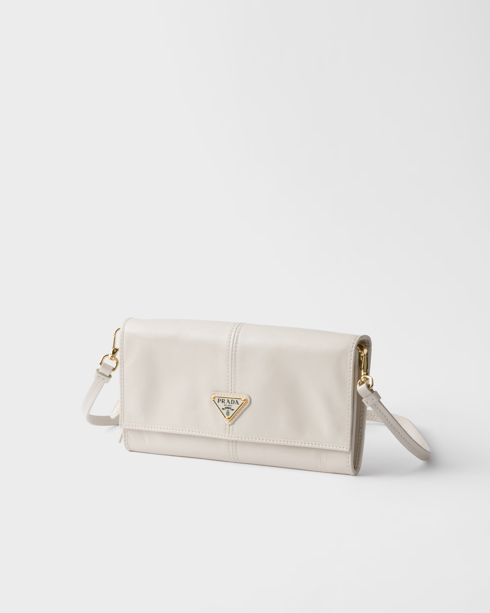  Túi Nữ Prada Wallet With Shoulder Strap 'White' 