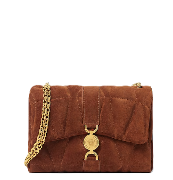  Túi Nữ Versace Kleio Quilted Suede Bag 'Brown' 