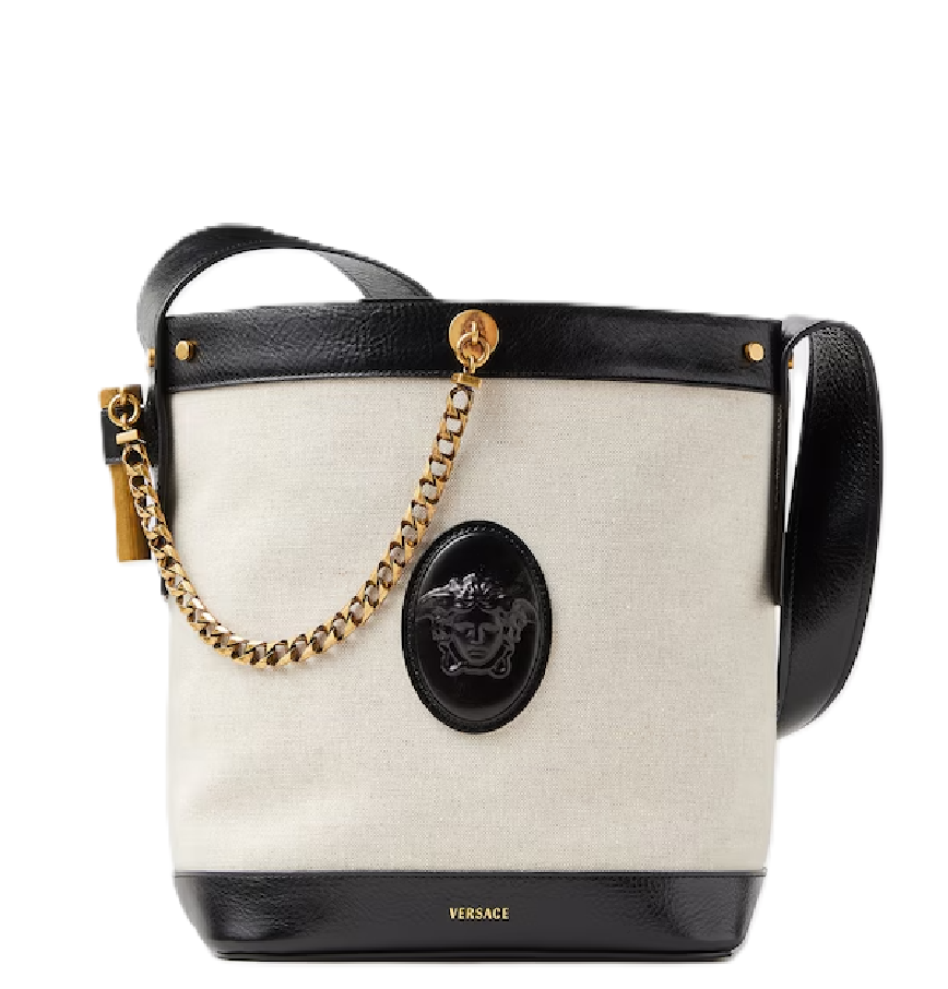  Túi Nữ Versace Pivot Small Suede Bag 'Beige' 