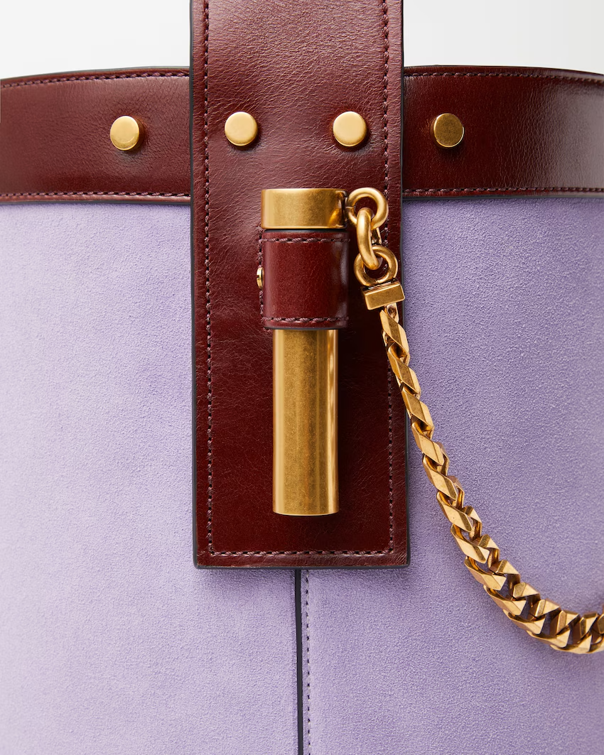  Túi Nữ Versace Pivot Small Suede Bucket Bag 'Lilac' 