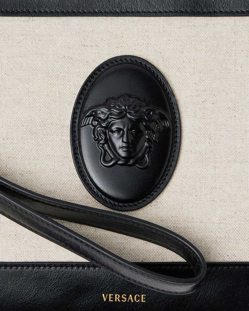  Túi Nữ Versace Rivière Canvas Pouch 'Beige' 