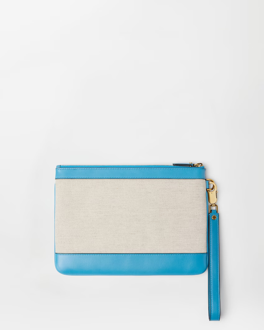  Túi Nữ Versace Rivière Canvas Pouch 'Blue' 