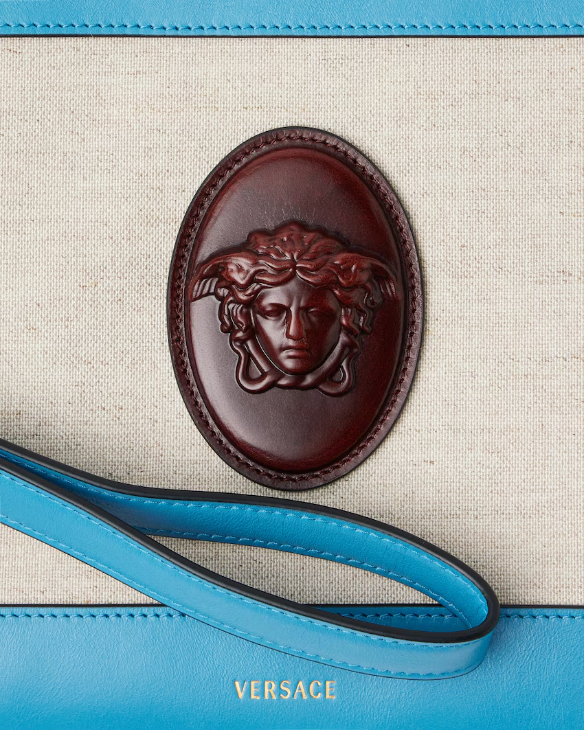  Túi Nữ Versace Rivière Canvas Pouch 'Blue' 