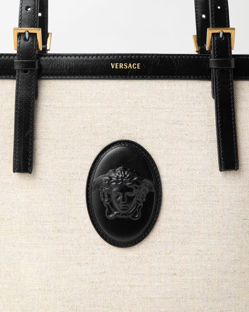  Túi Nữ Versace Rivière Canvas Tote 'Beige' 