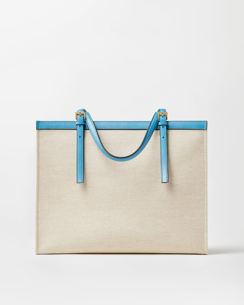 Túi Nữ Versace Rivière Canvas Tote 'Light Blue' 