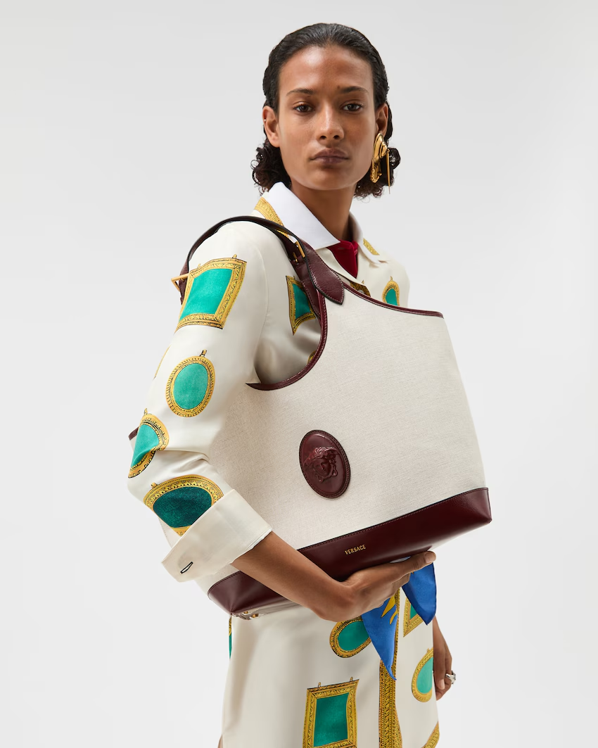 Túi Nữ Versace Rivière Large Canvas Tote 'Beige' 