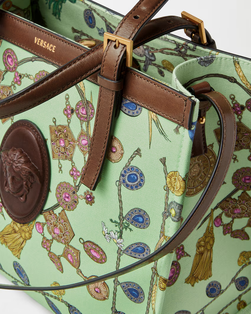  Túi Nữ Versace Rivière Printed Tote 'Green' 