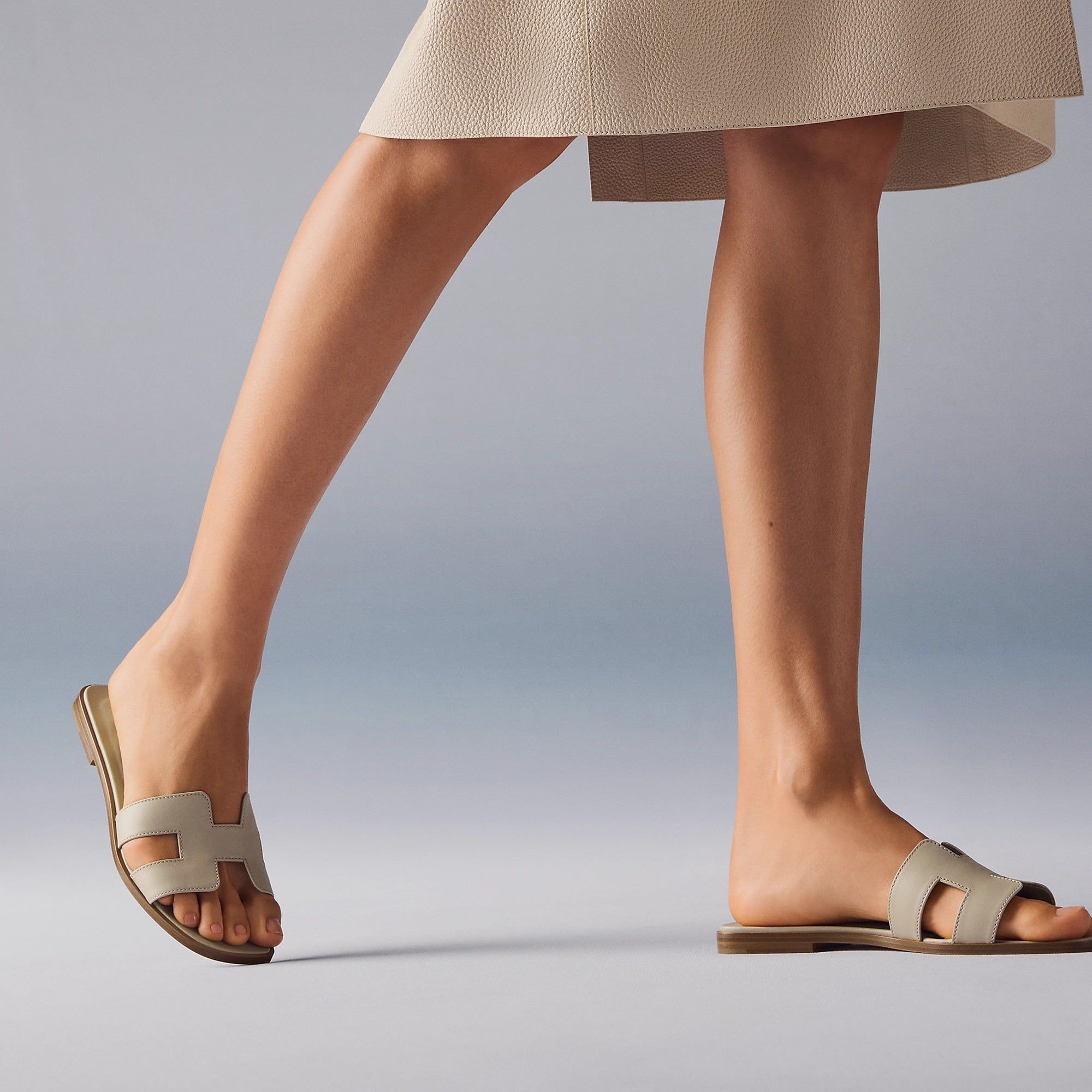  Dép Nữ Hermes Oran Sandal 'Beige Nomade' 