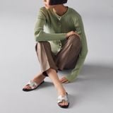  Dép Nữ Hermes Oran Sandal 'Gris Argenté' 