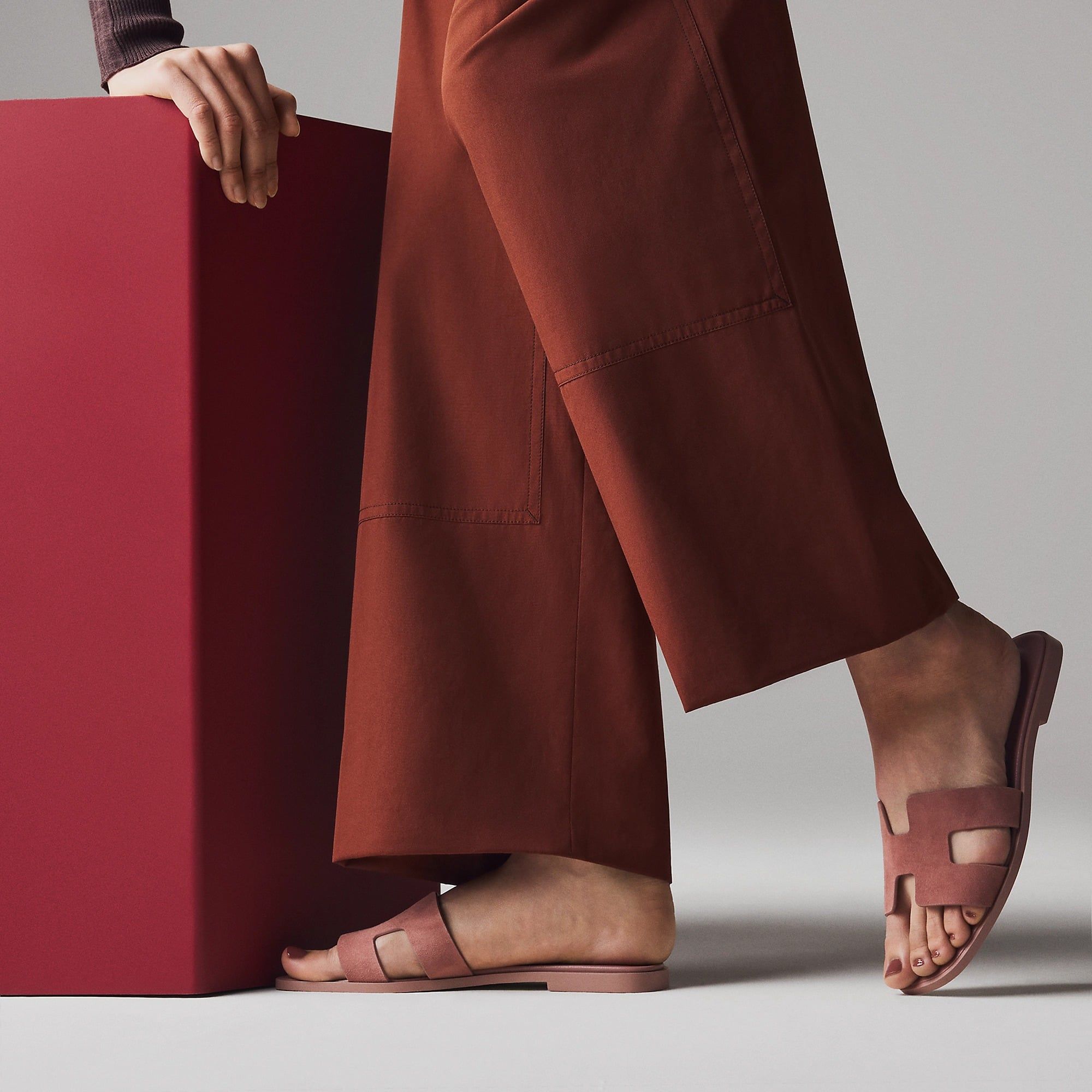  Dép Nữ Hermes Oran Sandal 'Rose Antique' 