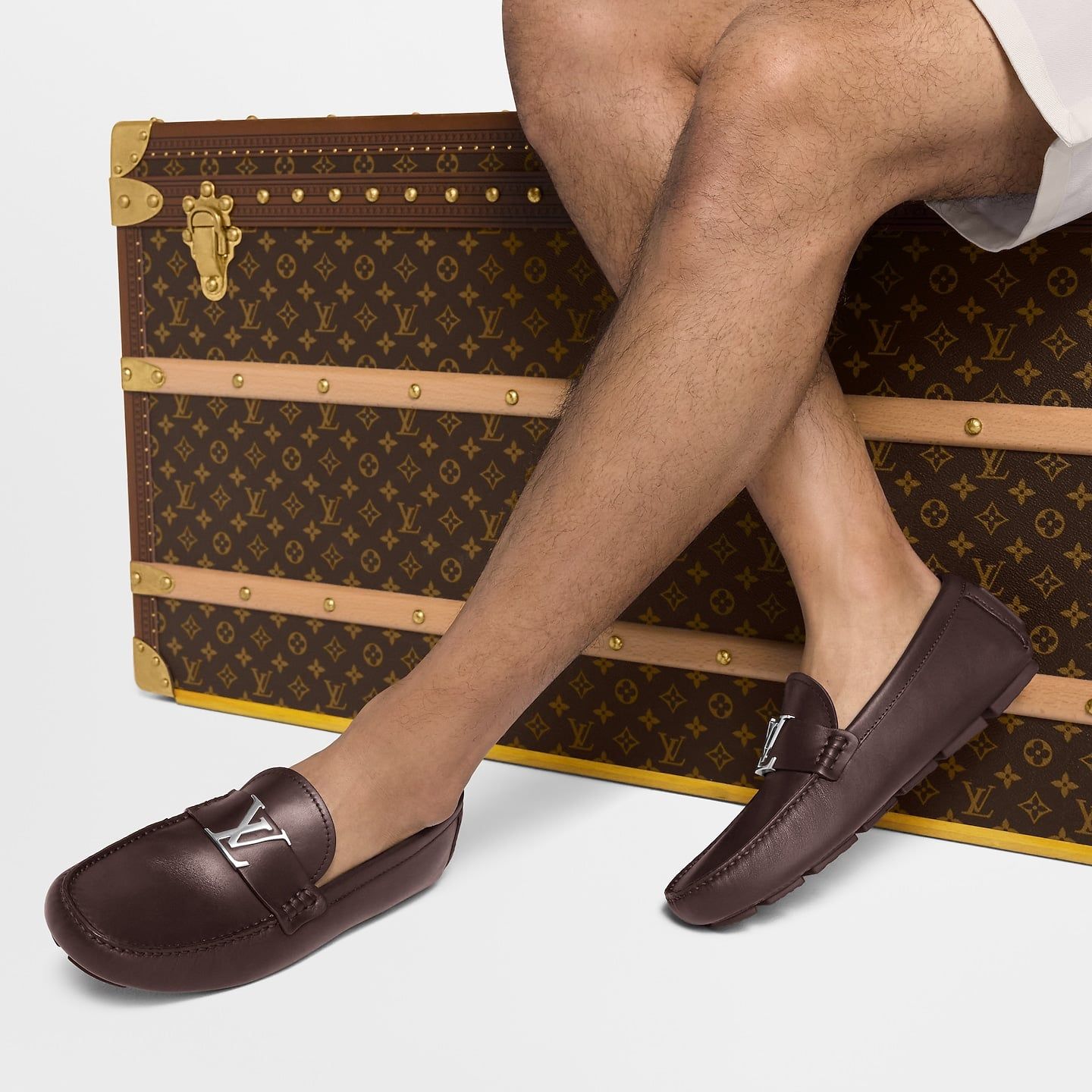  Giày Nam Louis Vuitton LV Monza Moccasins 'Brown' 