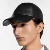  Mũ Louis Vuitton LV Medaillon Leather Cap 'Black' 