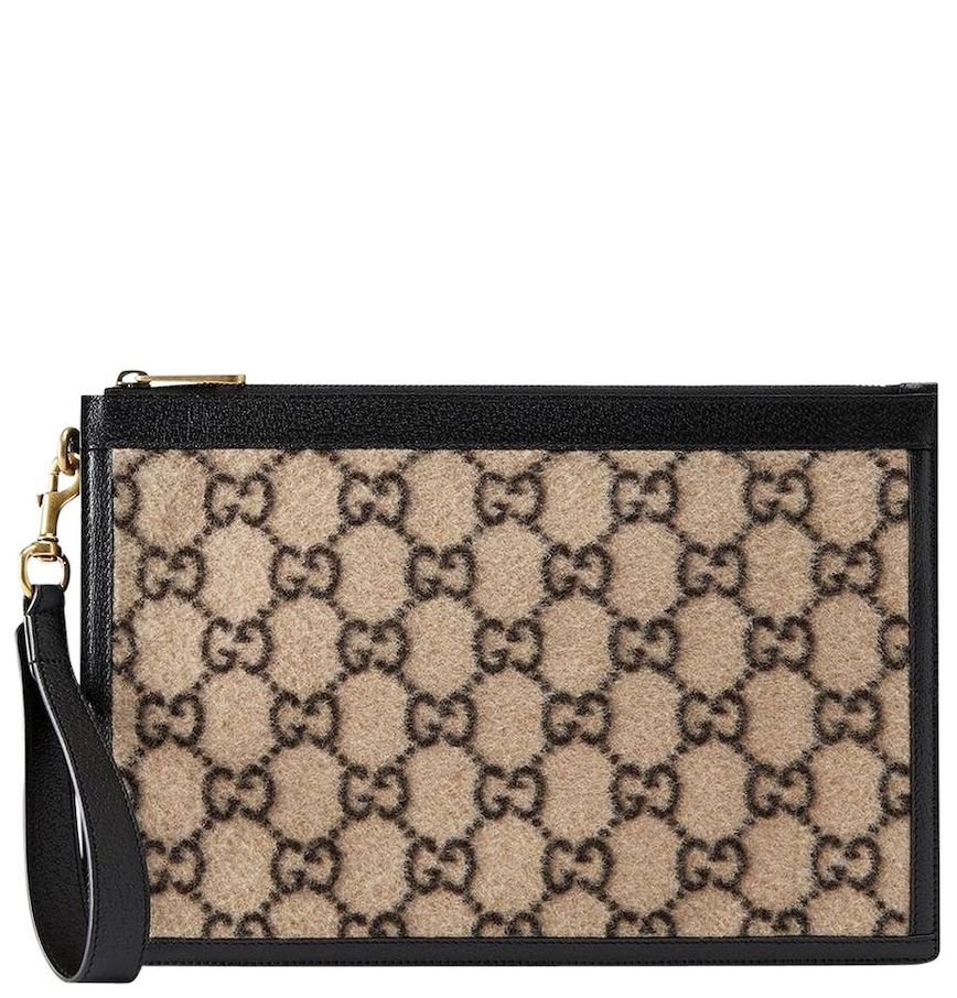  Túi Gucci GG Supreme Wool Pouch 'Beige' 