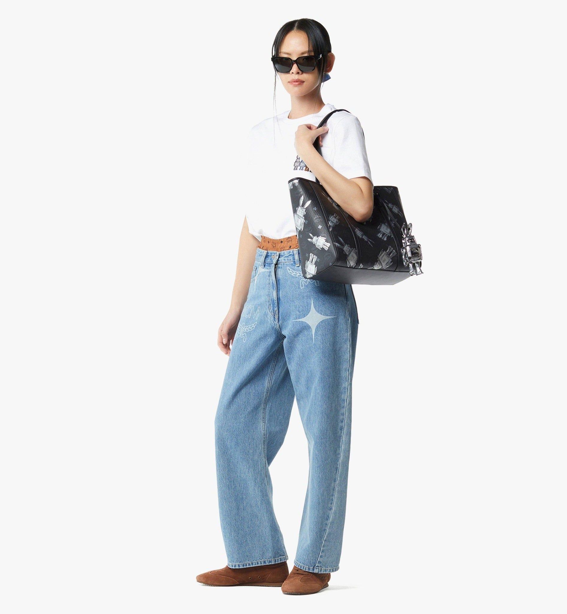  Túi MCM Toni Top Zip Shopper Bag 'Black' 
