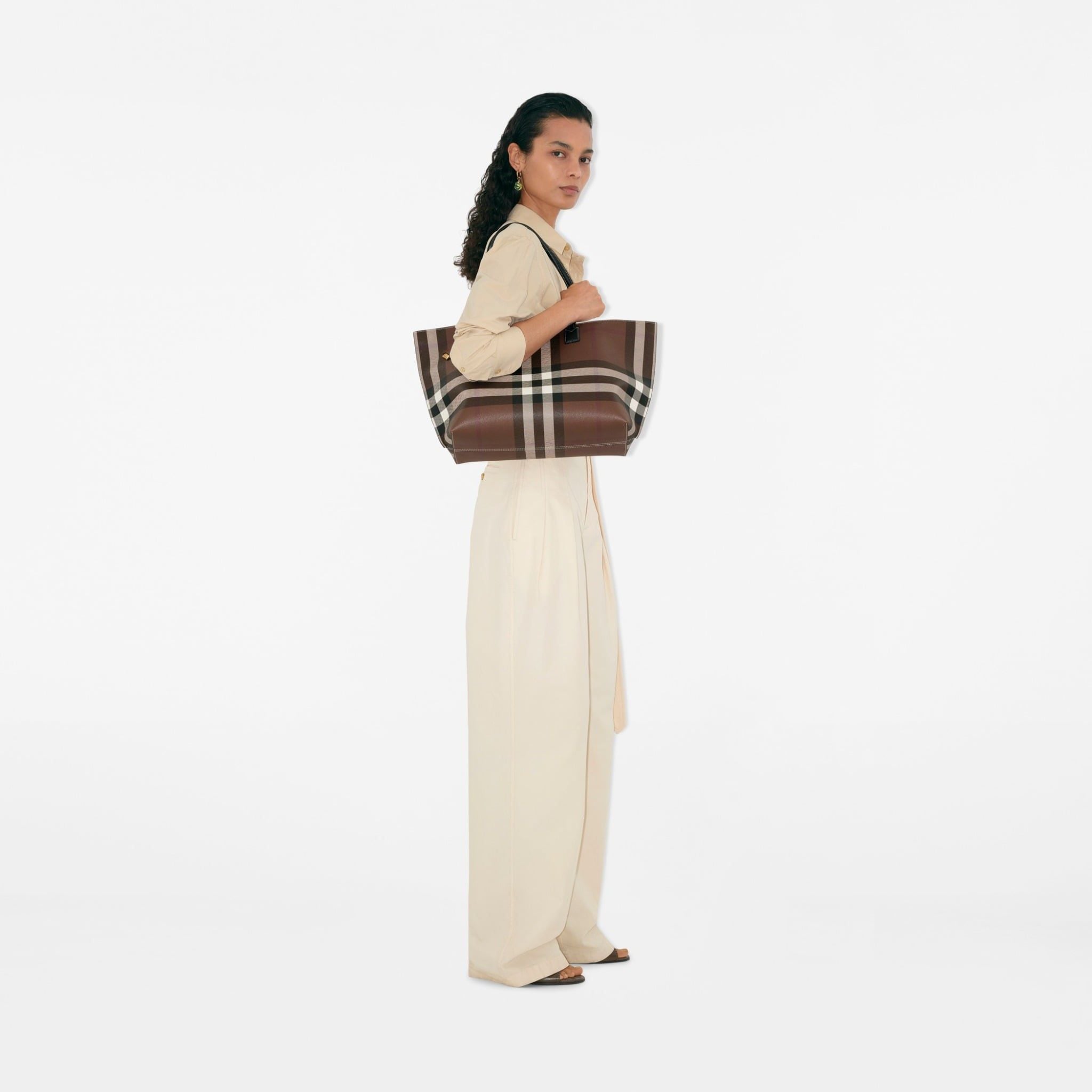  Túi Nữ Burberry Medium Check Tote 'Dark Brown' 