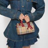  Túi Nữ Burberry Mini Check Bowling Bag 'Beige' 