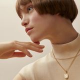  Vòng Cổ Nữ Hermes Mini Maillon 'Crème Gold' 