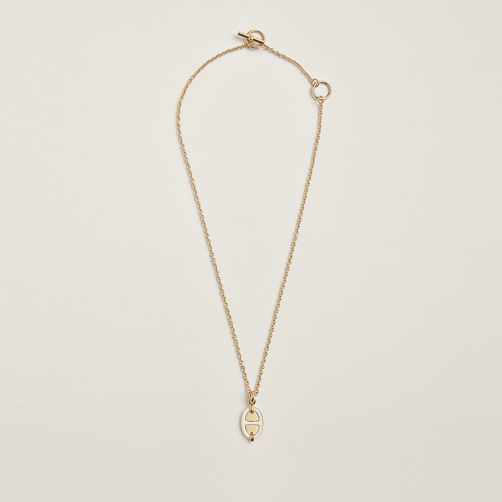  Vòng Cổ Nữ Hermes Mini Maillon 'Crème Gold' 