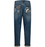  Quần Evisu Kamon Jacquard Pockets 3D Jeans 'Indigo' 