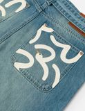  Quần Evisu Playful Seagull Print Pocket Loose 'Denim' 