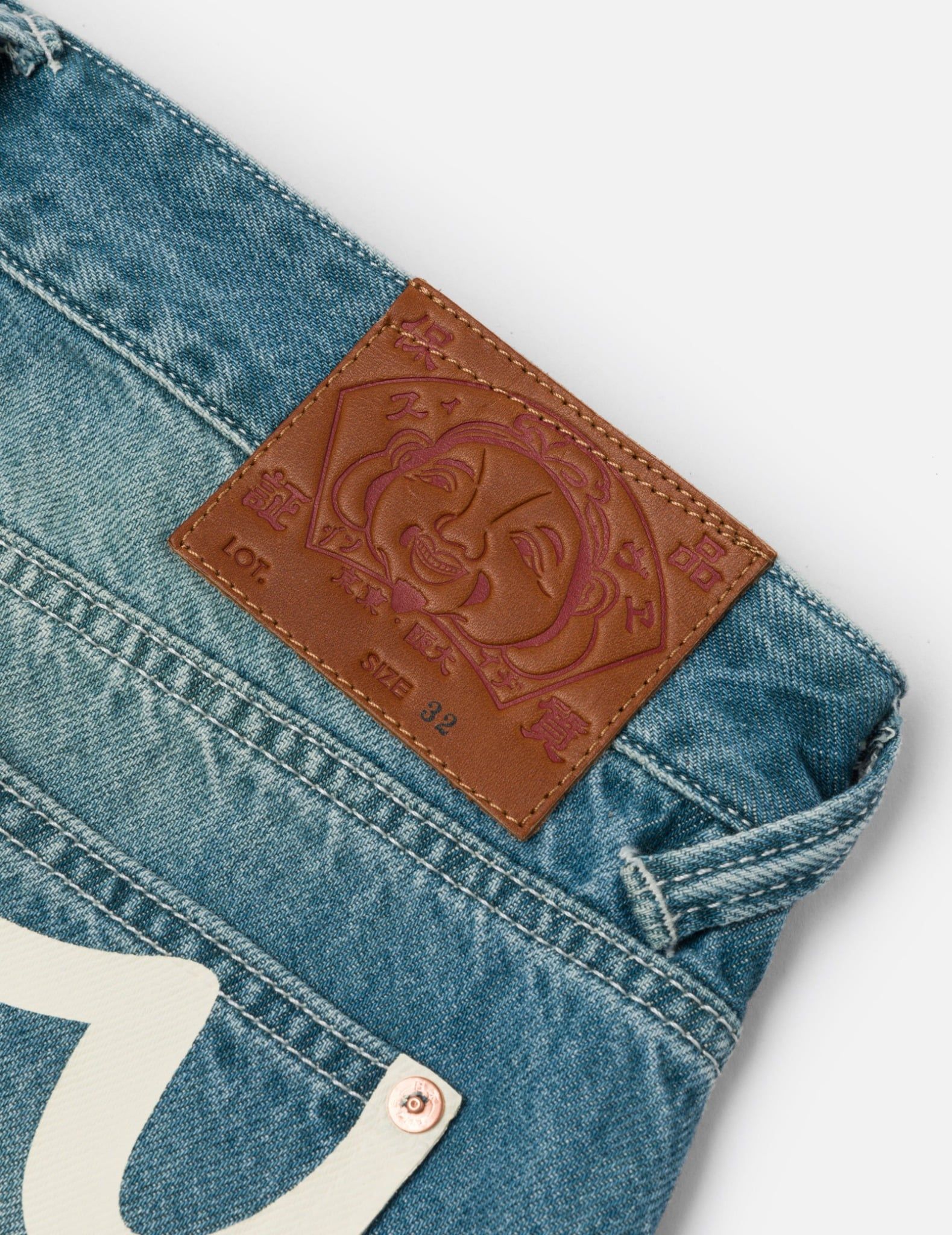  Quần Evisu Playful Seagull Print Pocket Loose 'Denim' 