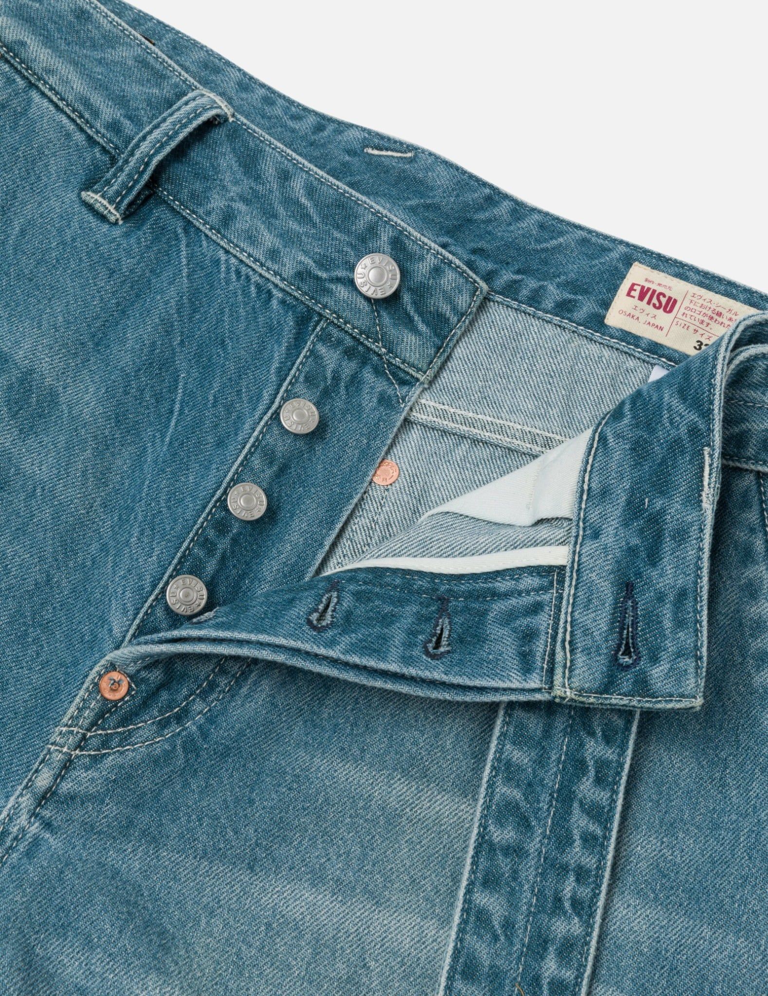  Quần Evisu Playful Seagull Print Pocket Loose 'Denim' 