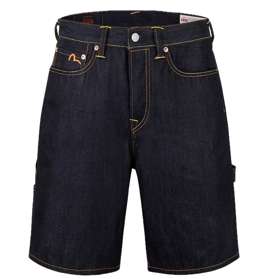  Quần Evisu Seagull Embroidery Slogan Shorts 'Denim' 