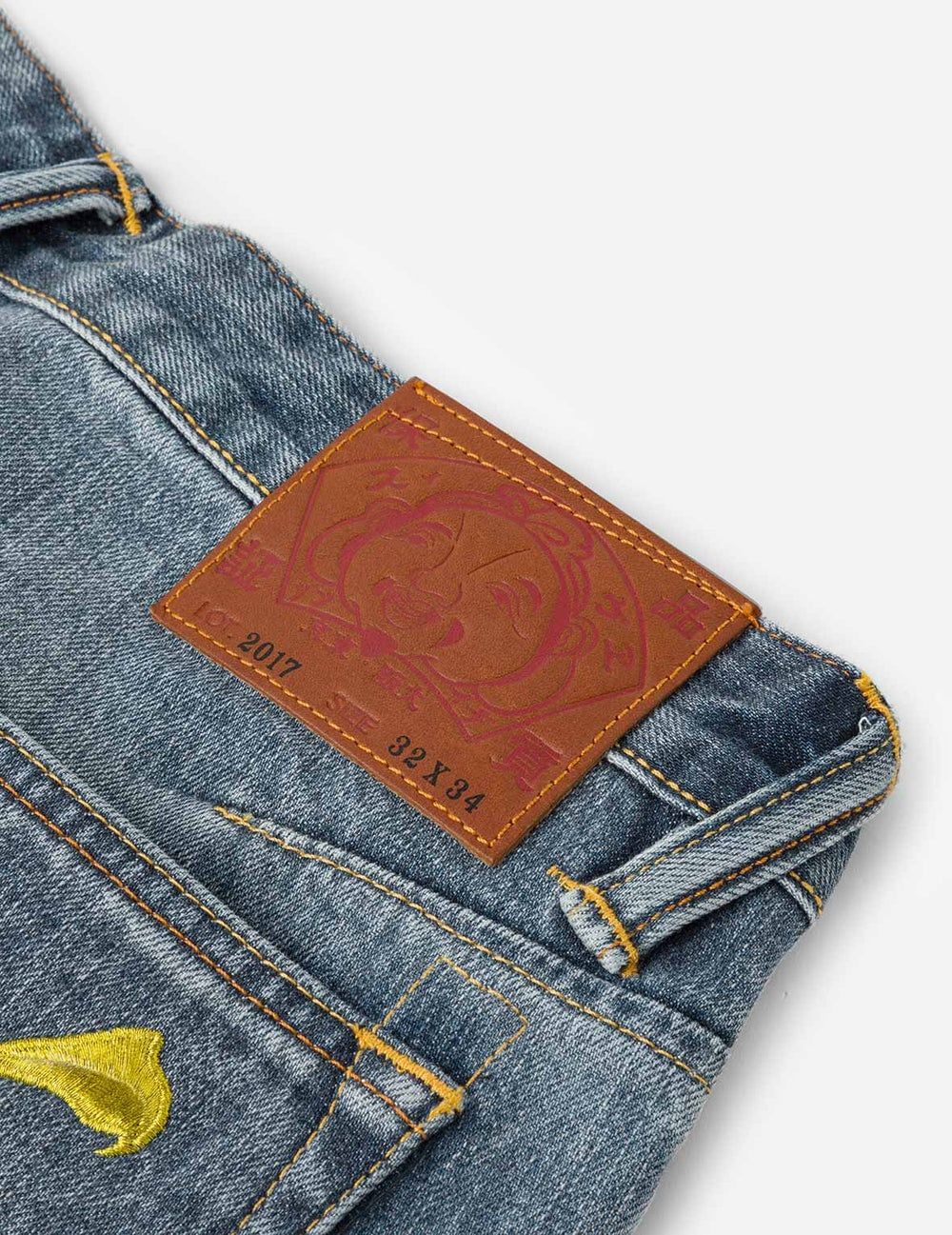  Quần Evisu White Seagull Daicock Print Jeans 'Indigo' 