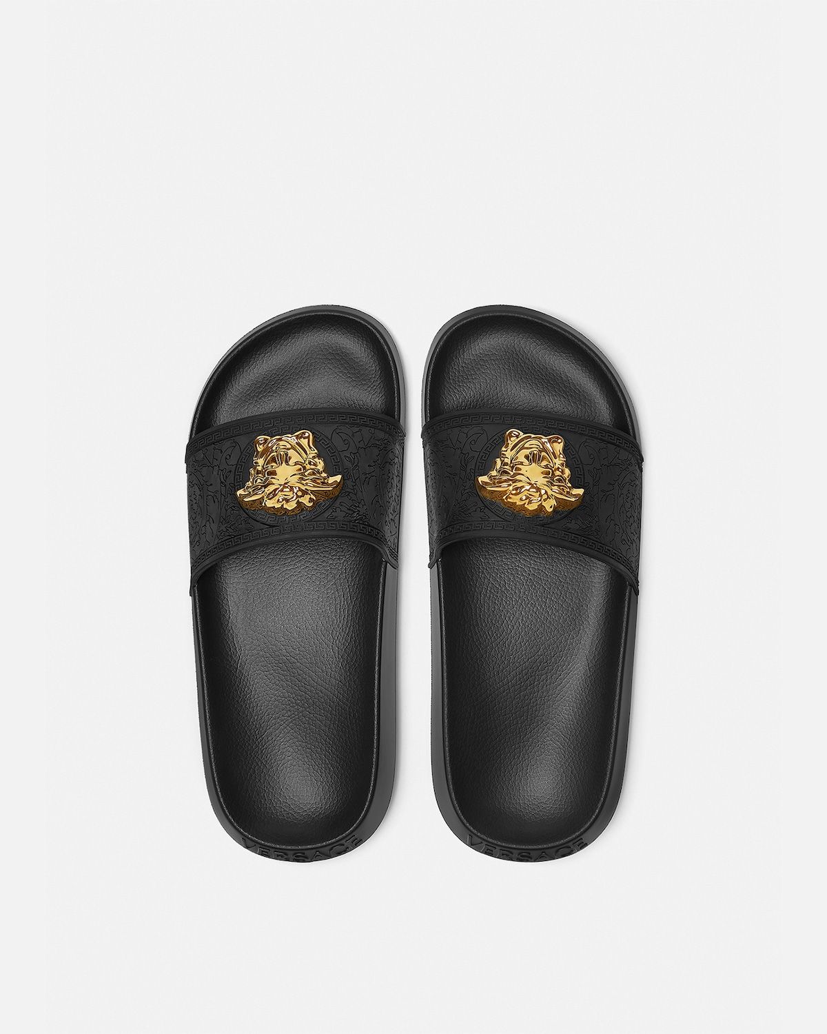  Dép Nữ Versace Palazzo Rubber Sliders 'Black' 