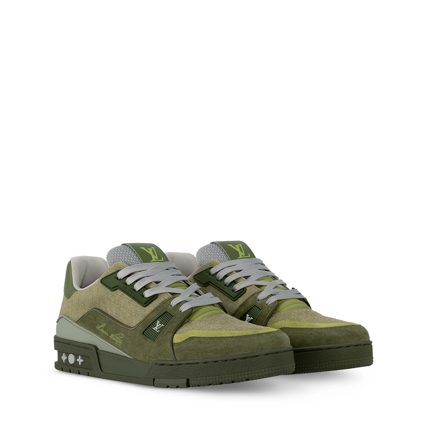  Giày Nam Louis Vuitton LV Trainer Outdoor Trainers 'Green' 