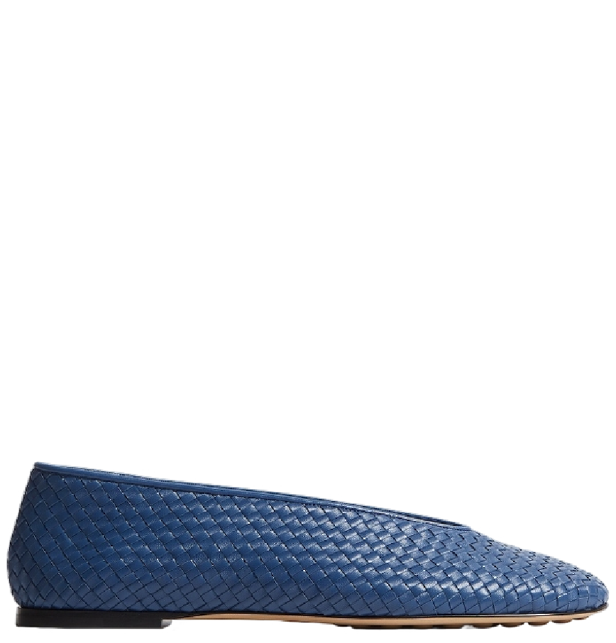  Giày Nữ Bottega Veneta Rosa Ballerina 'Blu Venezia' 