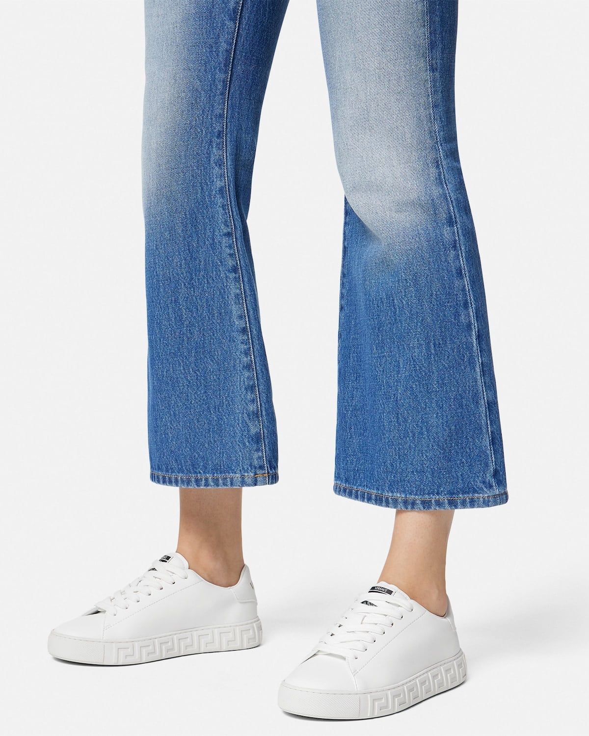  Giày Nữ Versace Greca Nylon Trainers 'White' 