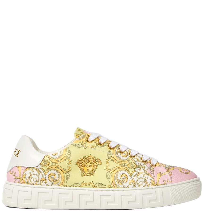  Giày Nữ Versace Greca Printed Trainers 'Pink' 