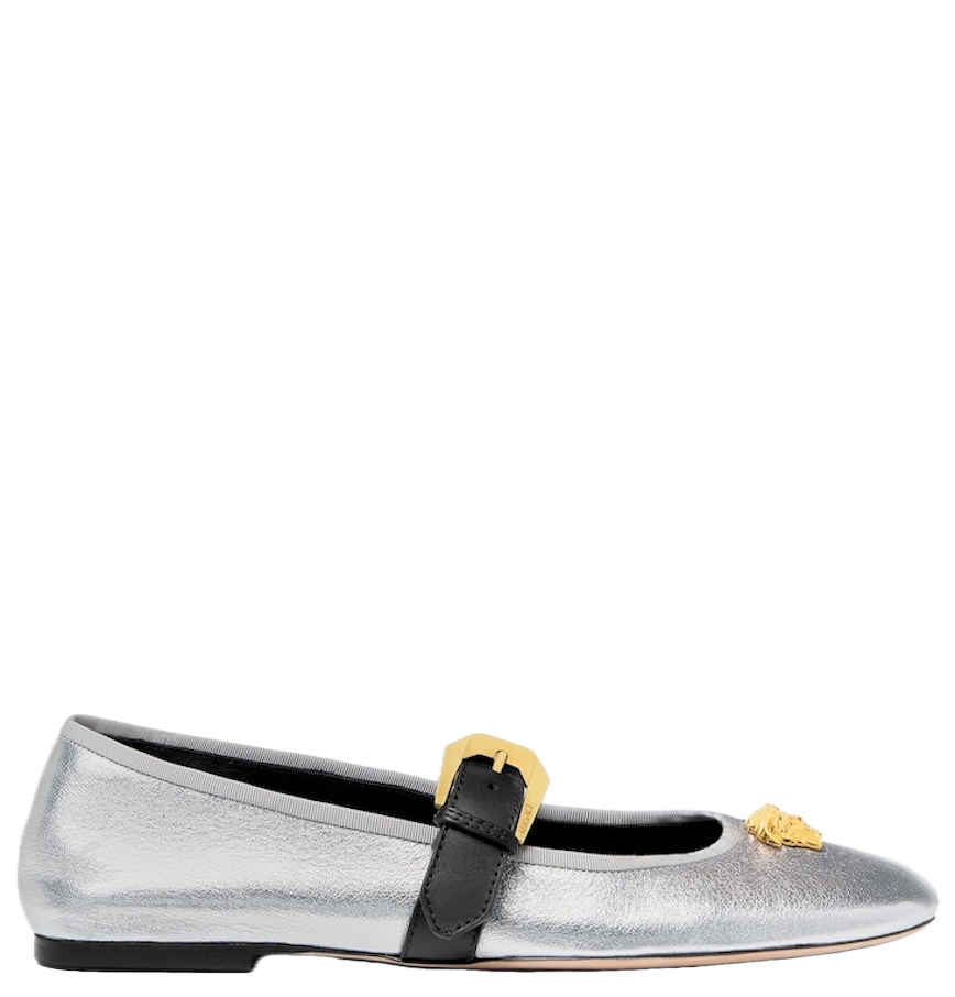  Giày Nữ Versace La Medusa Ballerinas 'Silver' 