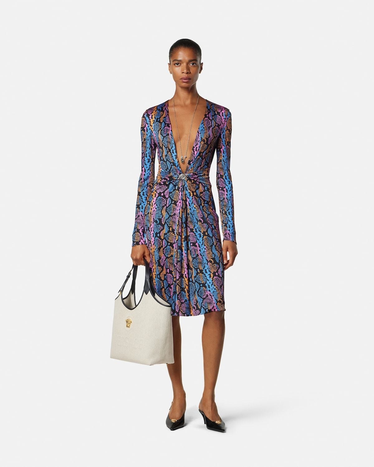  Túi Nữ Versace La Medusa Canvas Tote 'Beige' 